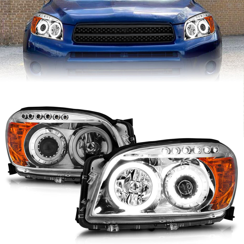 Anzo USA 111121 Projector Headlight Set w/Halo Fits 06-08 RAV4