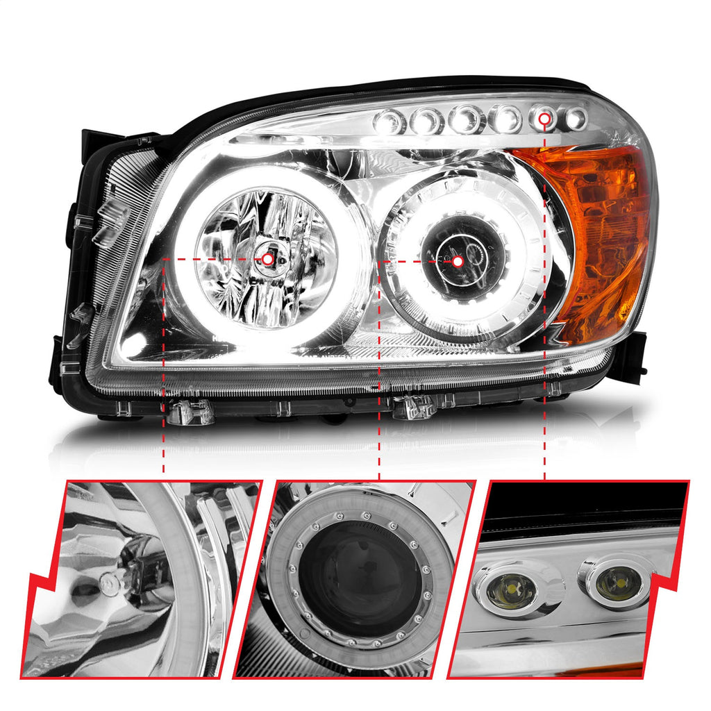 Anzo USA 111121 Projector Headlight Set w/Halo Fits 06-08 RAV4