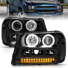 Anzo USA 111127 Projector Headlight Set w/Halo Fits Trailblazer Trailblazer EXT