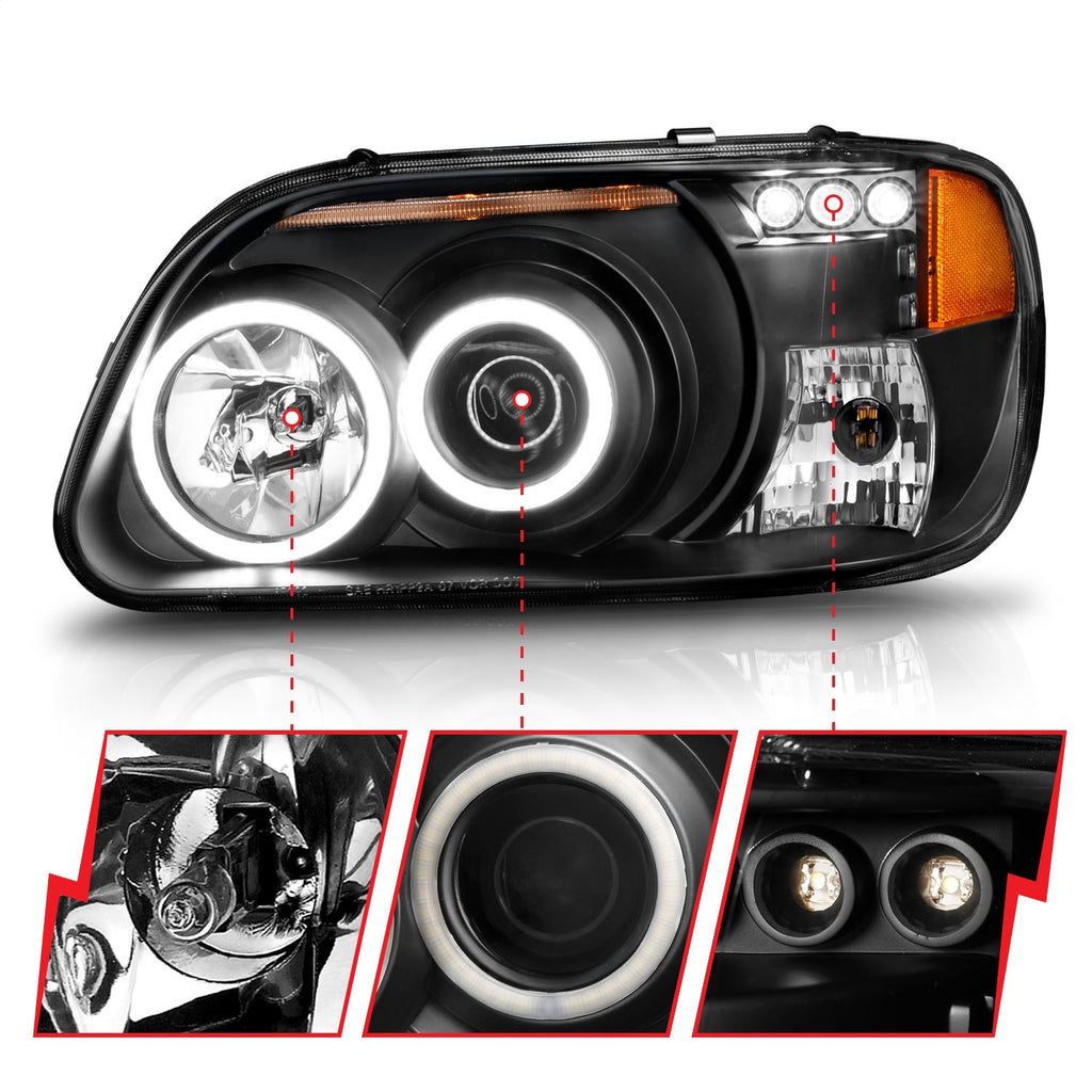 Anzo USA 111132 Projector Headlight Set w/Halo