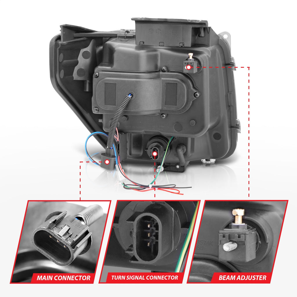 Anzo USA 111144 Projector Headlight Set w/Halo Fits 07-11 Nitro