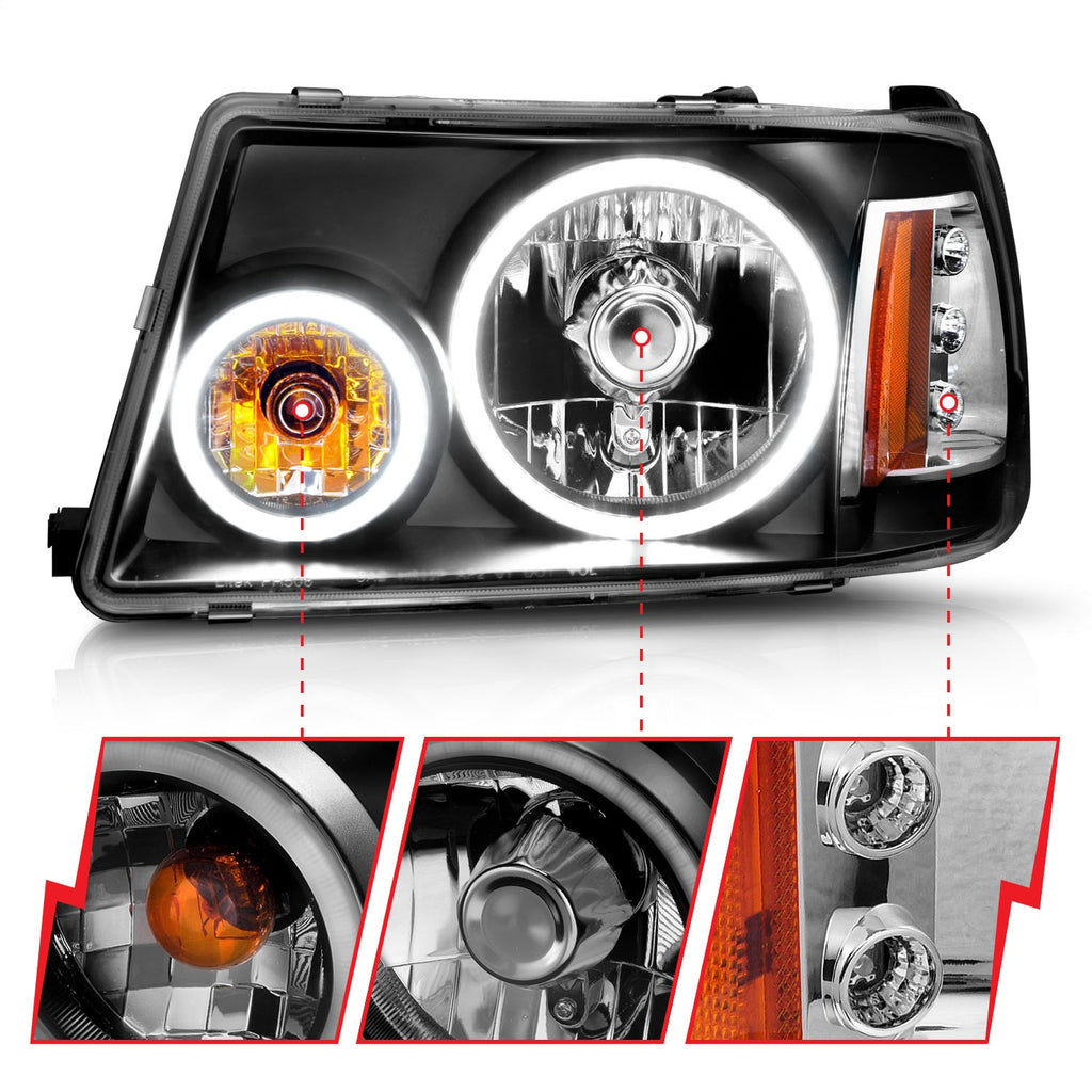 Anzo USA 111152 Crystal Headlight Set w/Halo Fits 01-11 Ranger