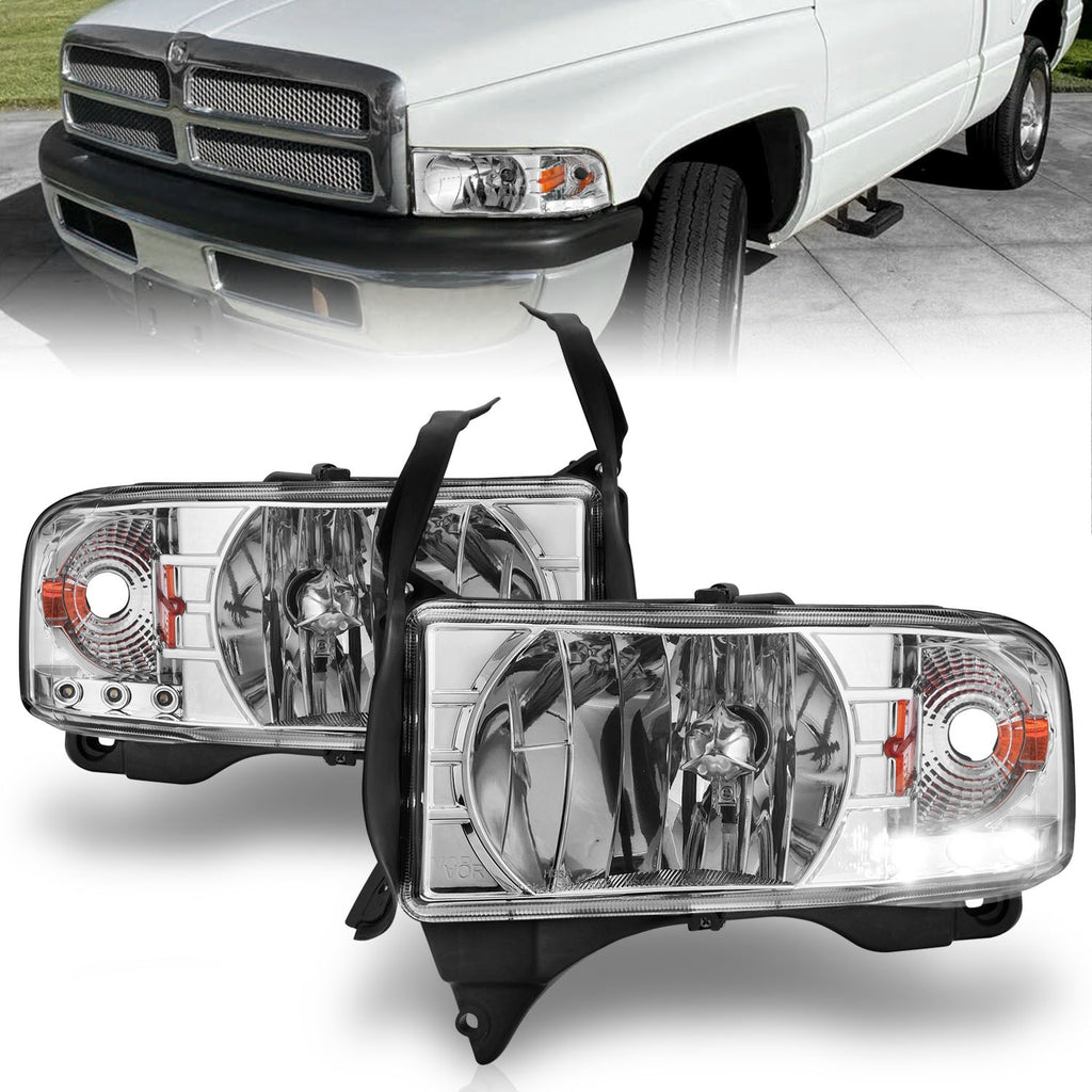 Anzo USA 111206 Crystal Headlight Set Fits 94-02 Ram 1500 Ram 2500 Ram 3500