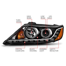 Load image into Gallery viewer, Anzo USA 111248 Projector Headlight Set w/Halo Fits 11-13 Sorento