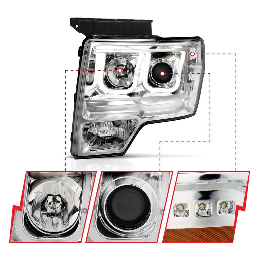 Anzo USA 111264 Projector Headlight Set Fits 09-14 F-150