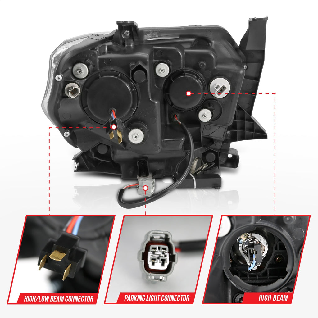 Anzo USA 111326 Projector Headlight Set Fits 14-19 Tundra