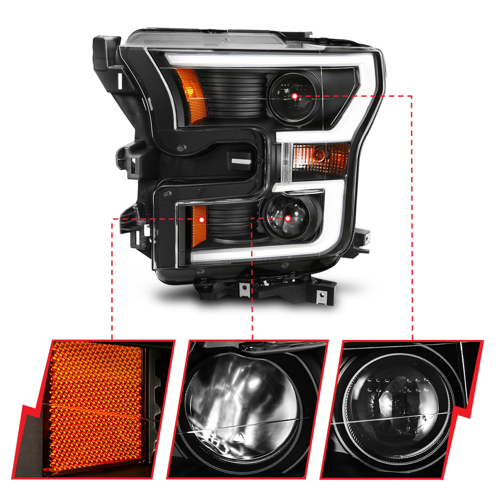 Anzo USA 111357 Projector Headlight Set Fits 15-17 F-150