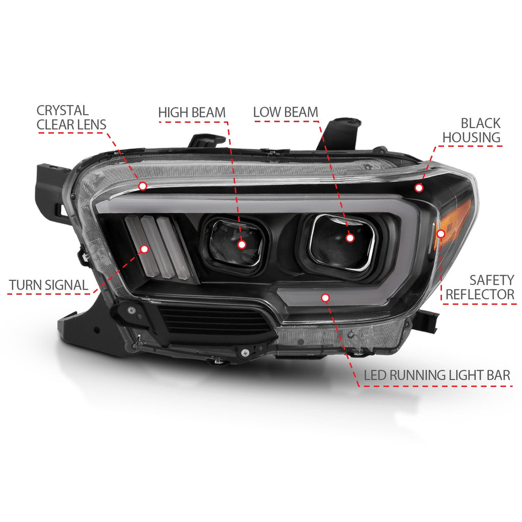 Anzo USA 111379 Projector Headlight Set Fits 16-23 Tacoma