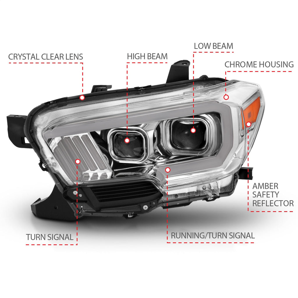 Anzo USA 111380 Projector Headlight Set Fits 16-23 Tacoma