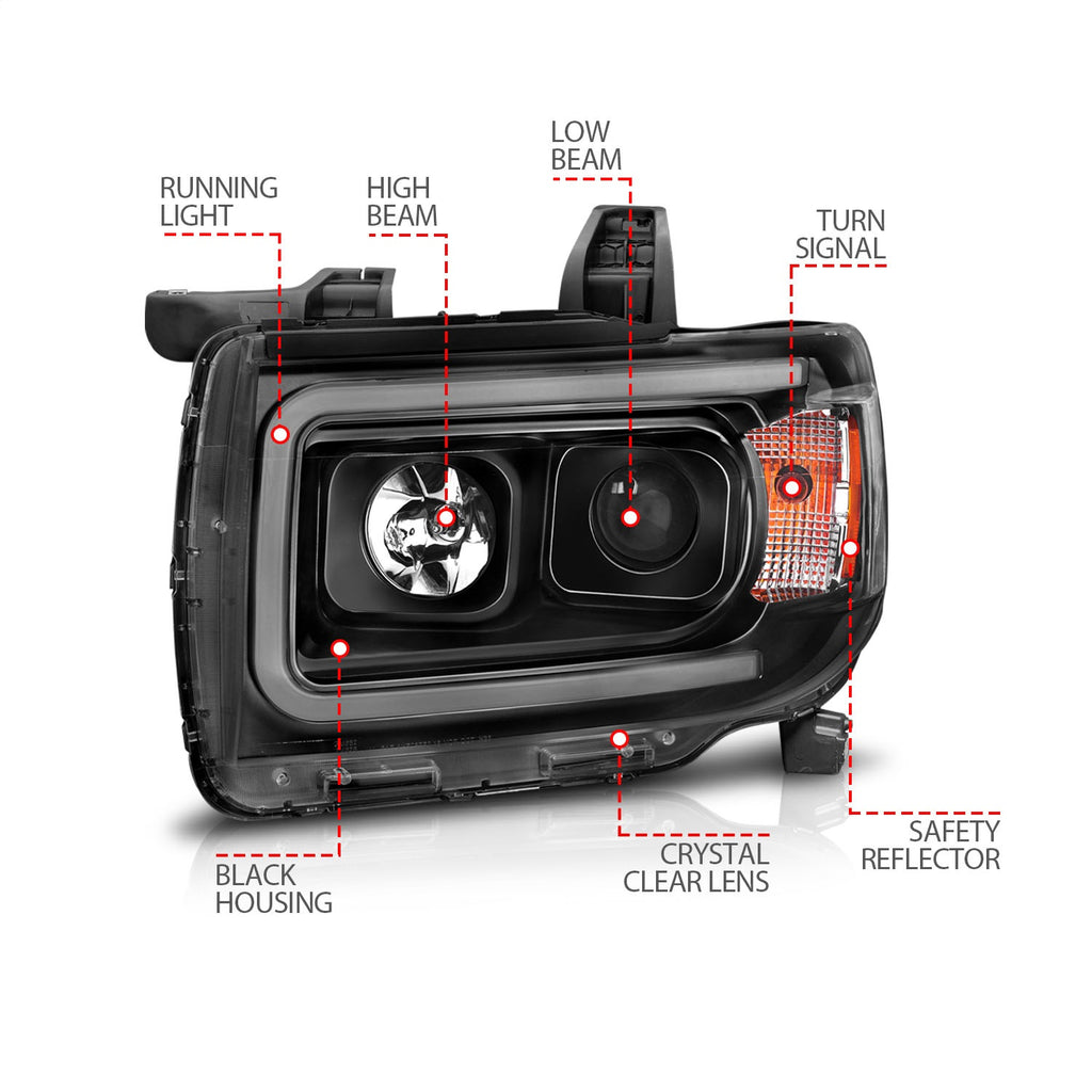 Anzo USA 111381 Projector Headlight Set Fits 15-22 Canyon