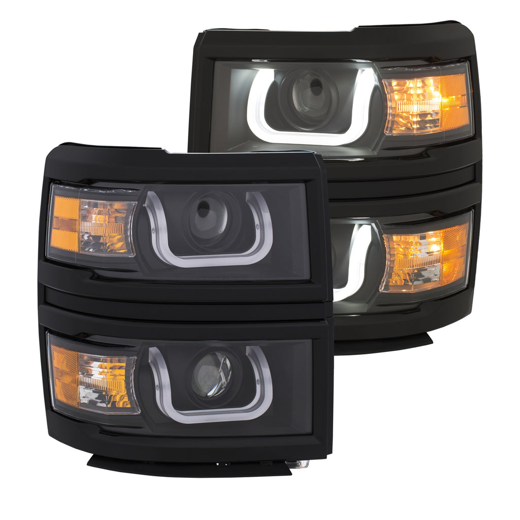 Anzo USA 111385 Projector Headlight Set w/U-Bar Switchback Fits Silverado 1500
