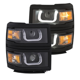 Anzo USA 111385 Projector Headlight Set w/U-Bar Switchback Fits Silverado 1500