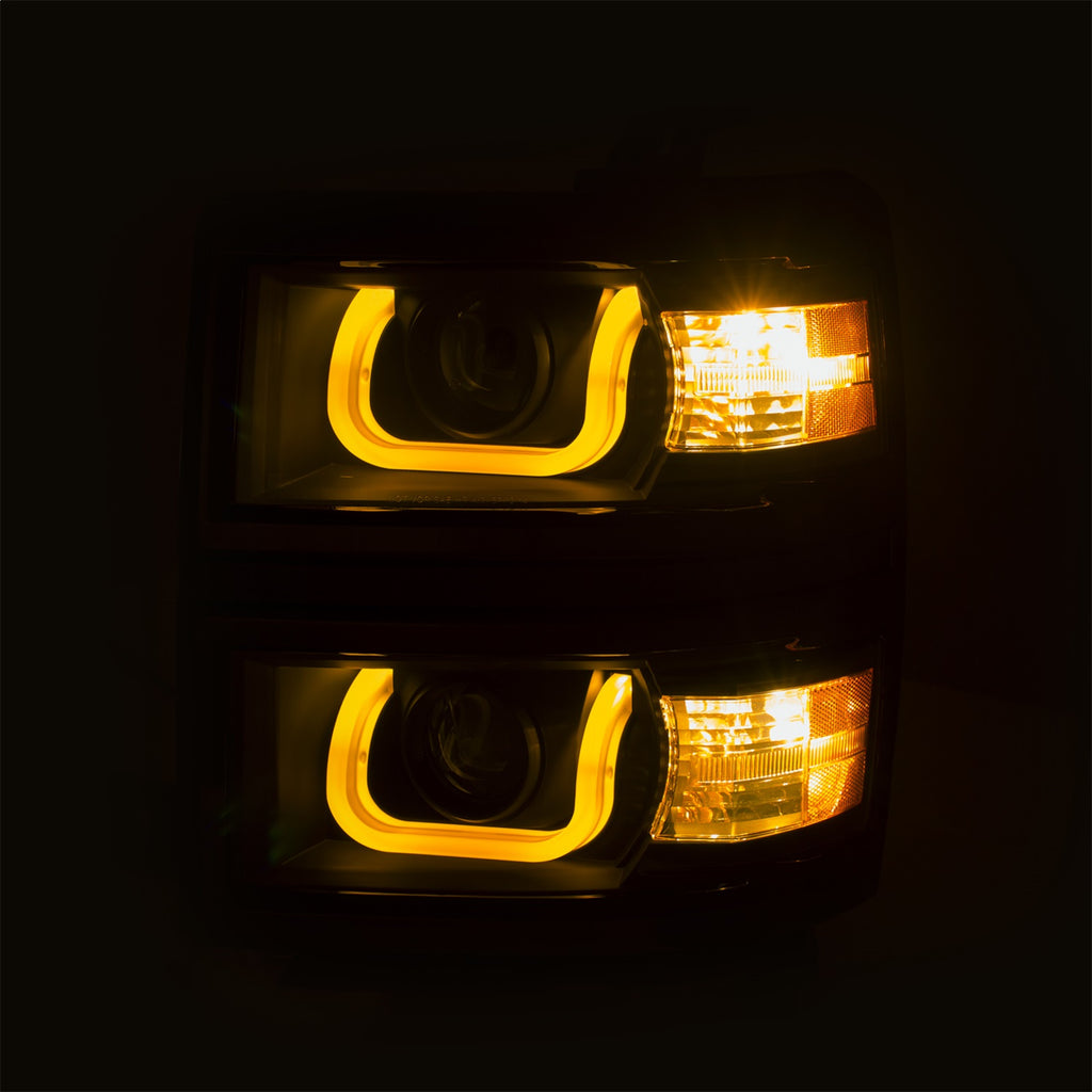 Anzo USA 111385 Projector Headlight Set w/U-Bar Switchback Fits Silverado 1500