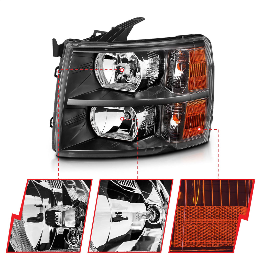 Anzo USA 111393 Crystal Headlight Set