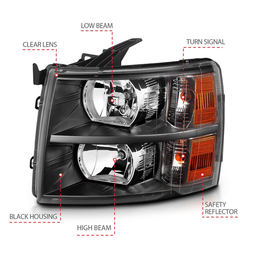 Anzo USA 111393 Crystal Headlight Set