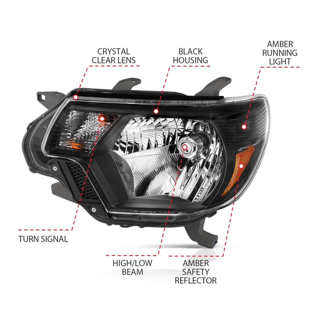 Anzo USA 111395 Crystal Headlight Set Fits 12-15 Tacoma