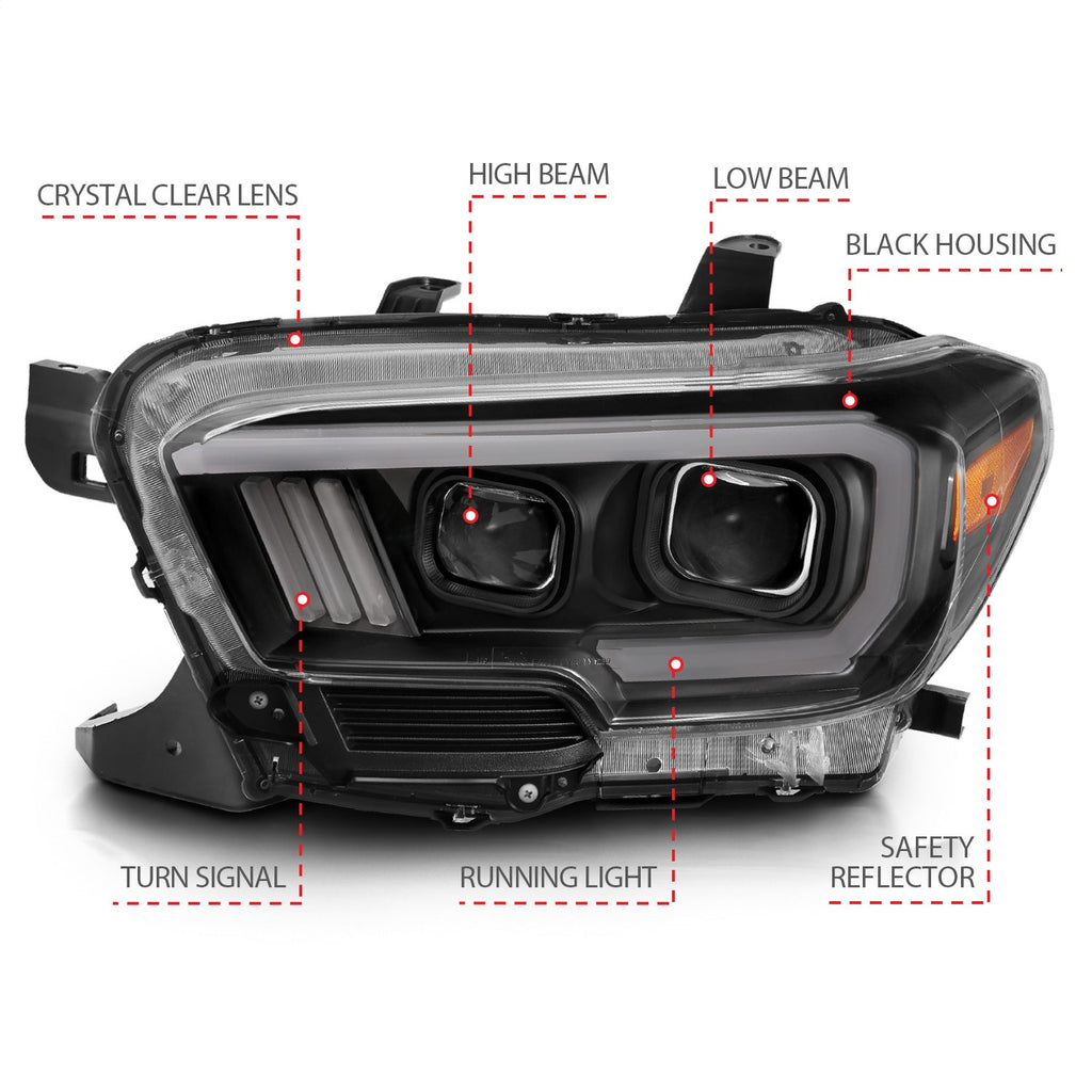 Anzo USA 111396 Projector Headlight Set Fits 16-23 Tacoma
