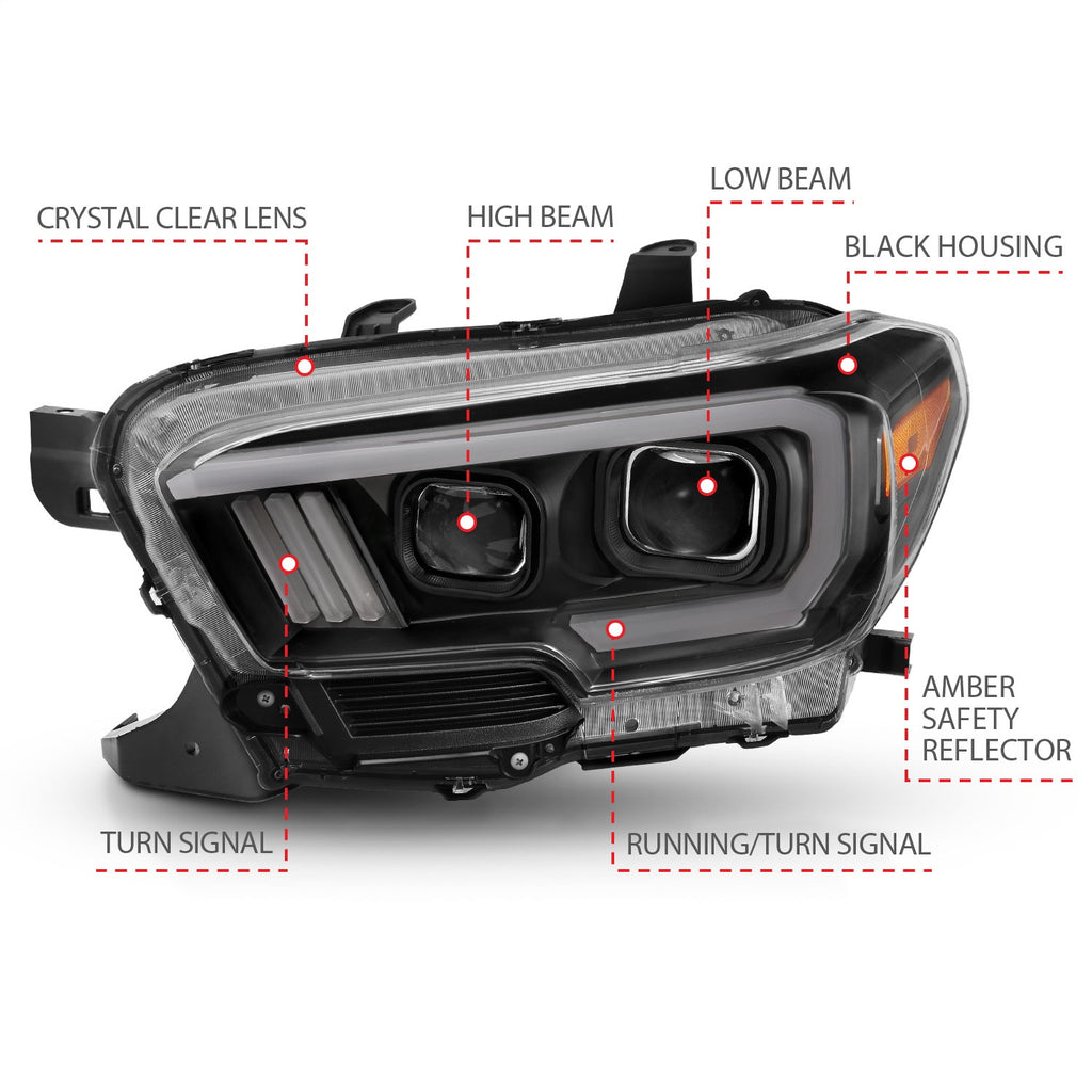 Anzo USA 111397 Projector Headlight Set Fits 16-23 Tacoma