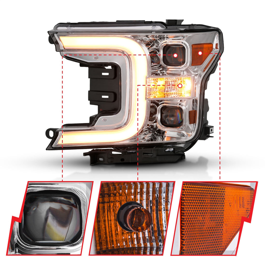 Anzo USA 111401 Projector Headlight Set Fits 18-20 F-150