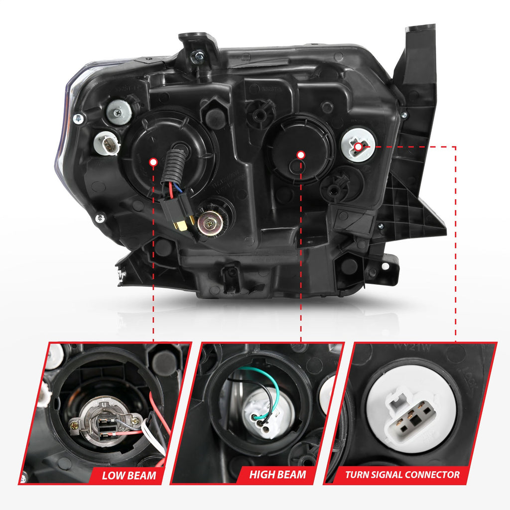 Anzo USA 111414 Projector Headlight Set Fits 14-17 Tundra