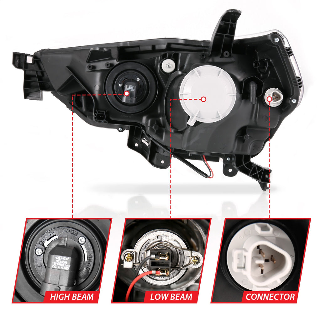 Anzo USA 111417 Projector Headlight Set Fits 14-21 4Runner