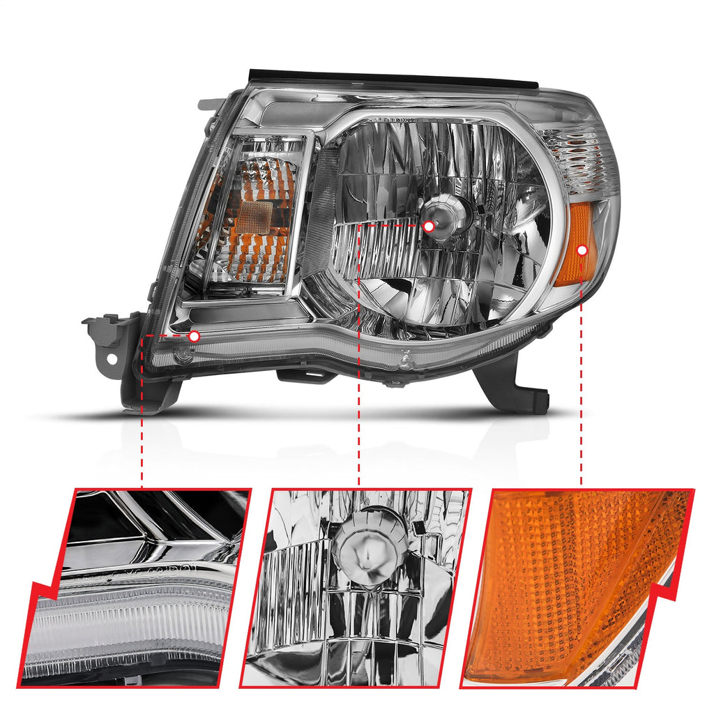 Anzo USA 111437 Crystal Headlight Set Fits 05-11 Tacoma
