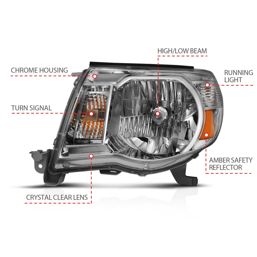 Anzo USA 111437 Crystal Headlight Set Fits 05-11 Tacoma