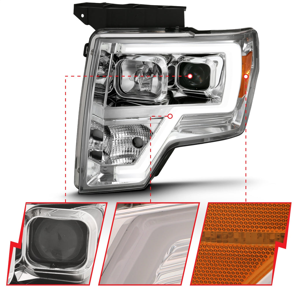 Anzo USA 111444 Projector Headlight Set Fits 09-14 F-150