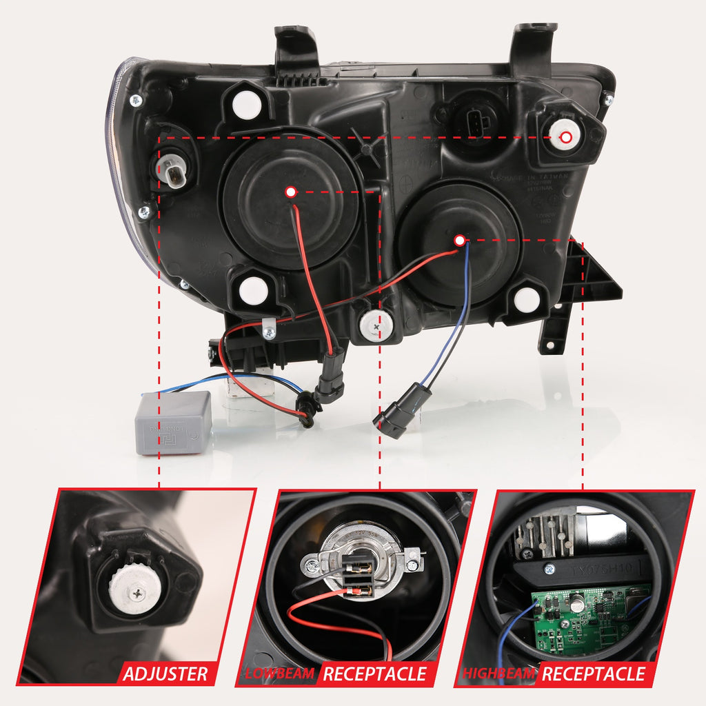 Anzo USA 111447 Projector Headlight Set Fits 07-16 Sequoia Tundra
