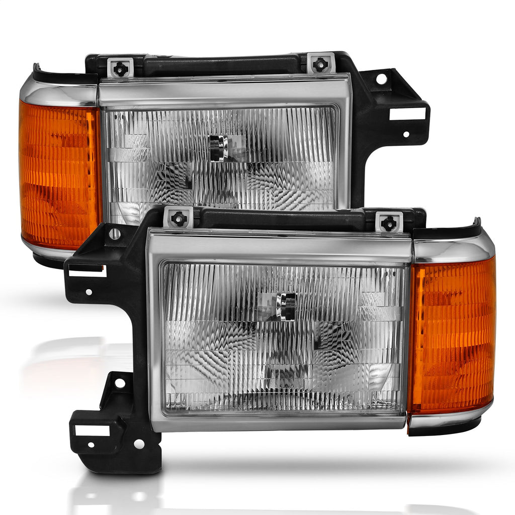 Anzo USA 111449 Crystal Headlight Set Fits 87-91 Bronco F-150 F-250 F-350