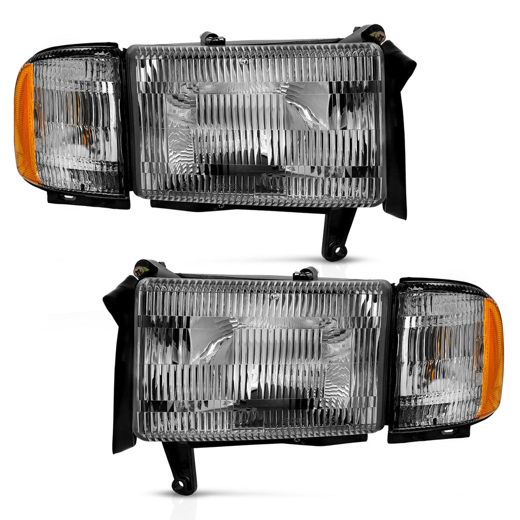 Anzo USA 111456 Crystal Headlight Set Fits 94-02 Ram 1500 Ram 2500 Ram 3500