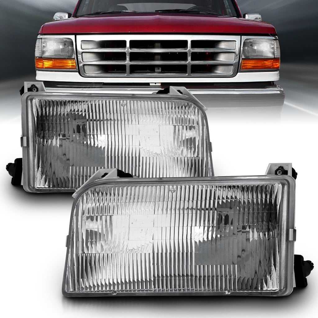 Anzo USA 111459 Crystal Headlight Set Fits 92-97 Bronco F-150