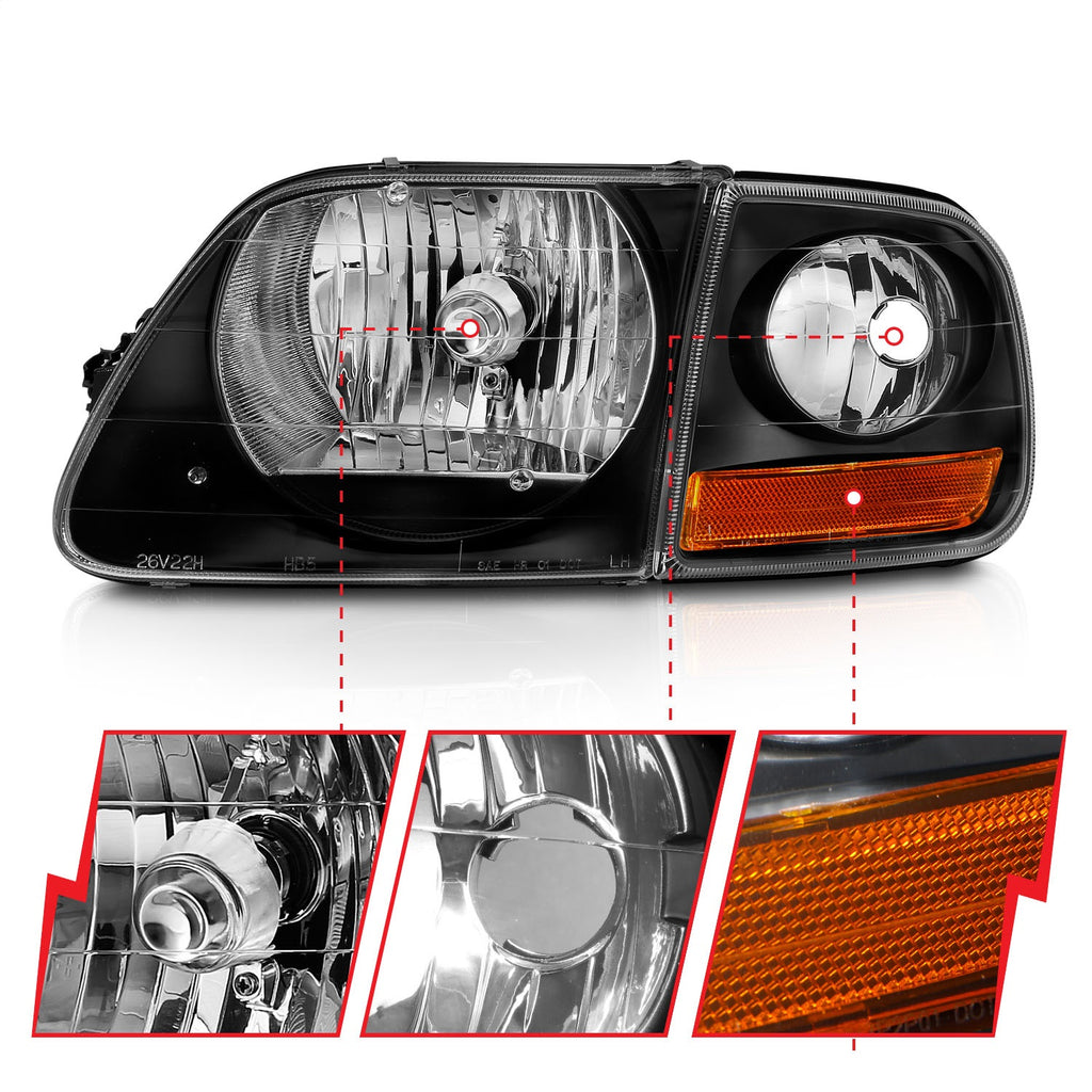 Anzo USA 111460 Crystal Headlight Set Fits 97-03 F-150
