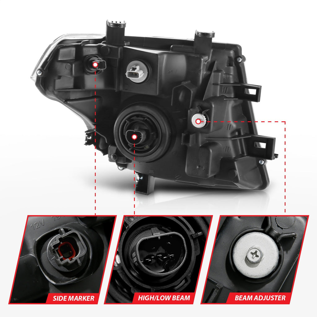 Anzo USA 111463 Crystal Headlight Set Fits 05-08 Frontier Pathfinder