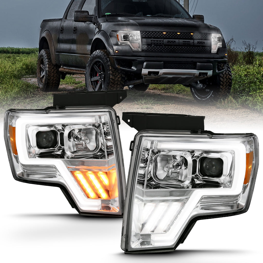 Anzo USA 111470 Projector Headlight Set w/Halo Fits 09-14 F-150