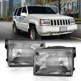 Anzo USA 111471 Crystal Headlight Set Fits 93-98 Grand Cherokee (ZJ)