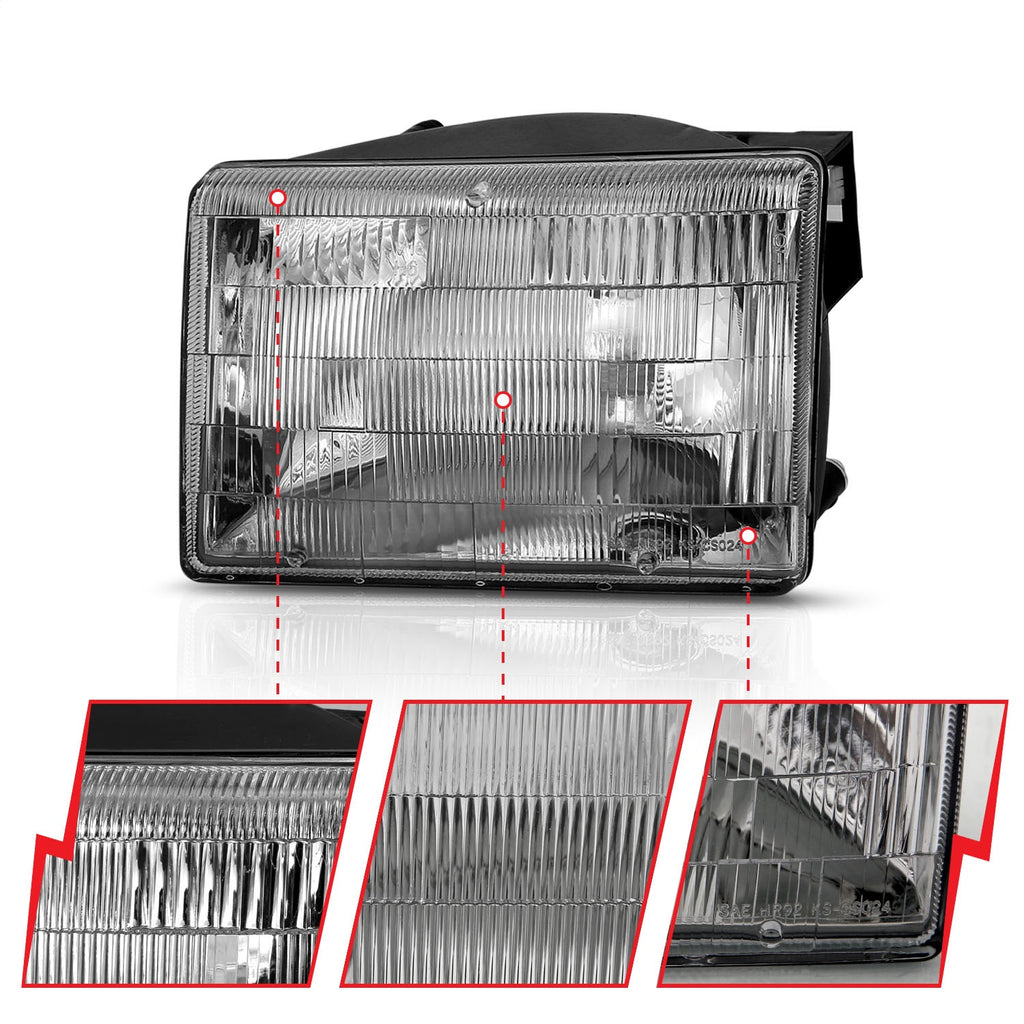 Anzo USA 111471 Crystal Headlight Set Fits 93-98 Grand Cherokee (ZJ)
