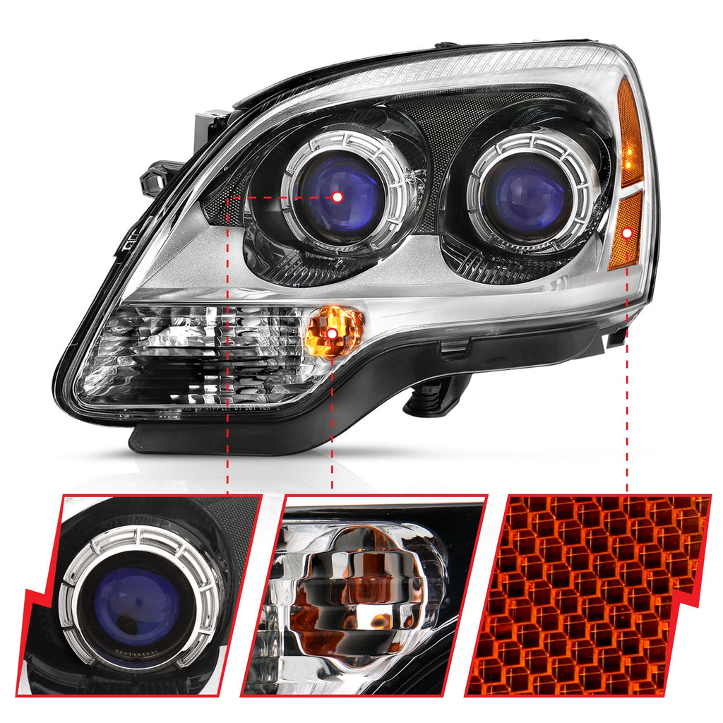 Anzo USA 111476 Crystal Headlight Set Fits 07-12 Acadia