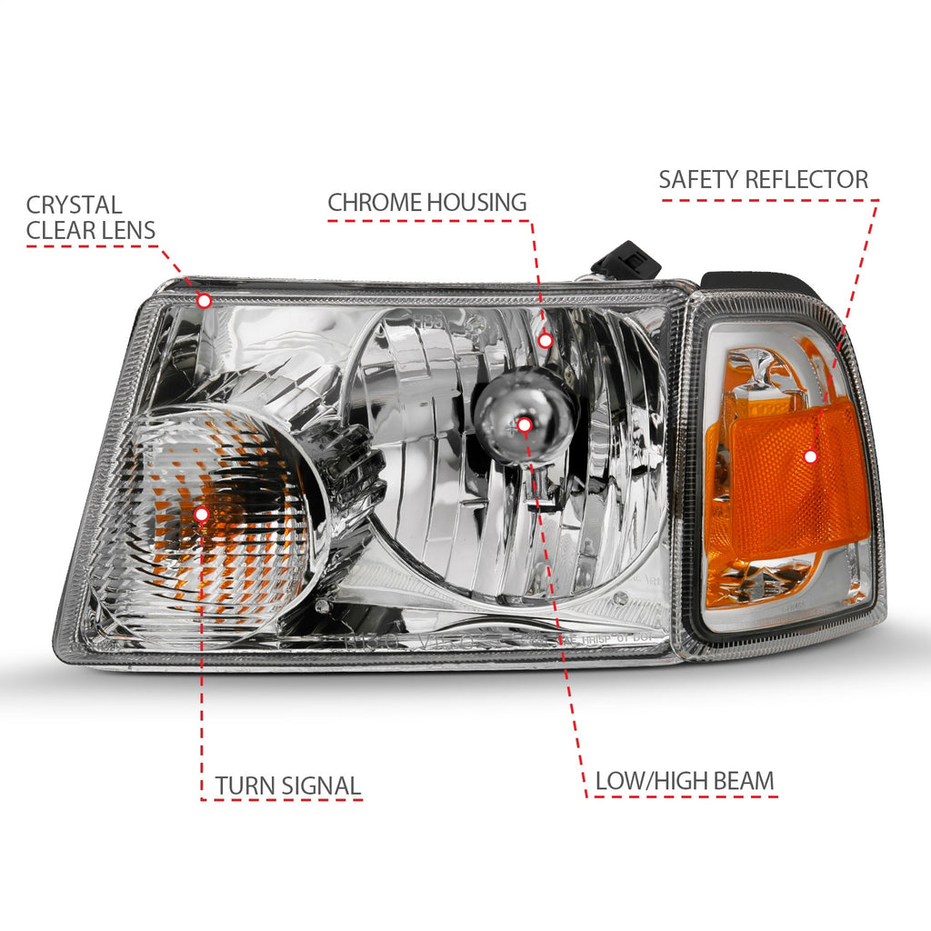 Anzo USA 111484 Crystal Headlight Set Fits 01-11 Ranger