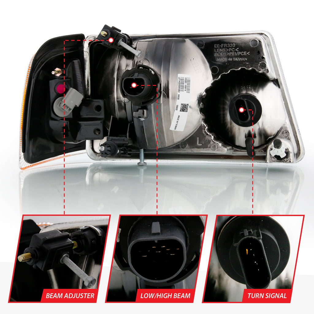 Anzo USA 111484 Crystal Headlight Set Fits 01-11 Ranger