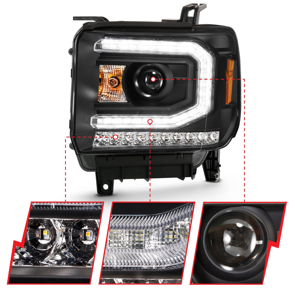 Anzo USA 111485 Projector Headlight Set Fits 16-19 Sierra 1500