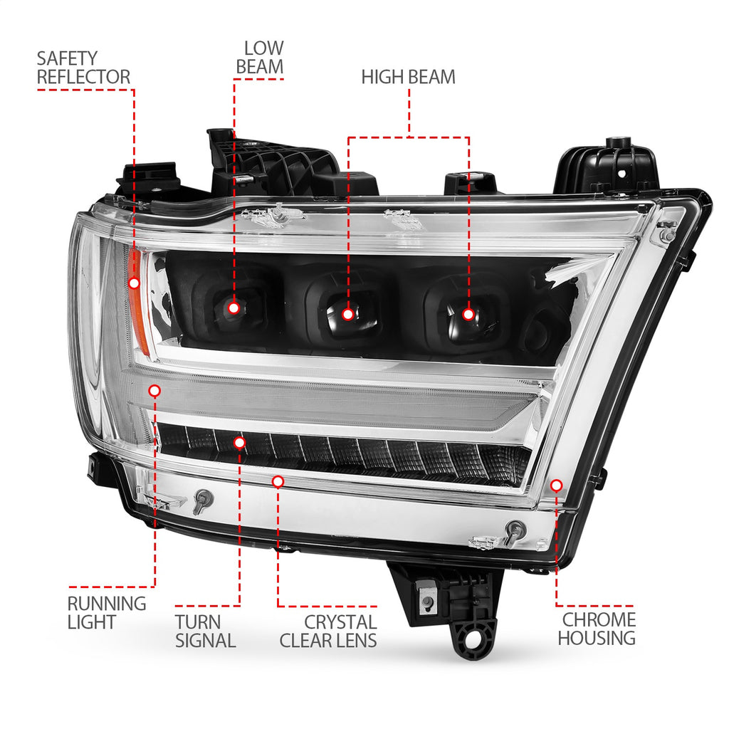 Anzo USA 111495-R LED Projector Headlight Fits 19-21 1500