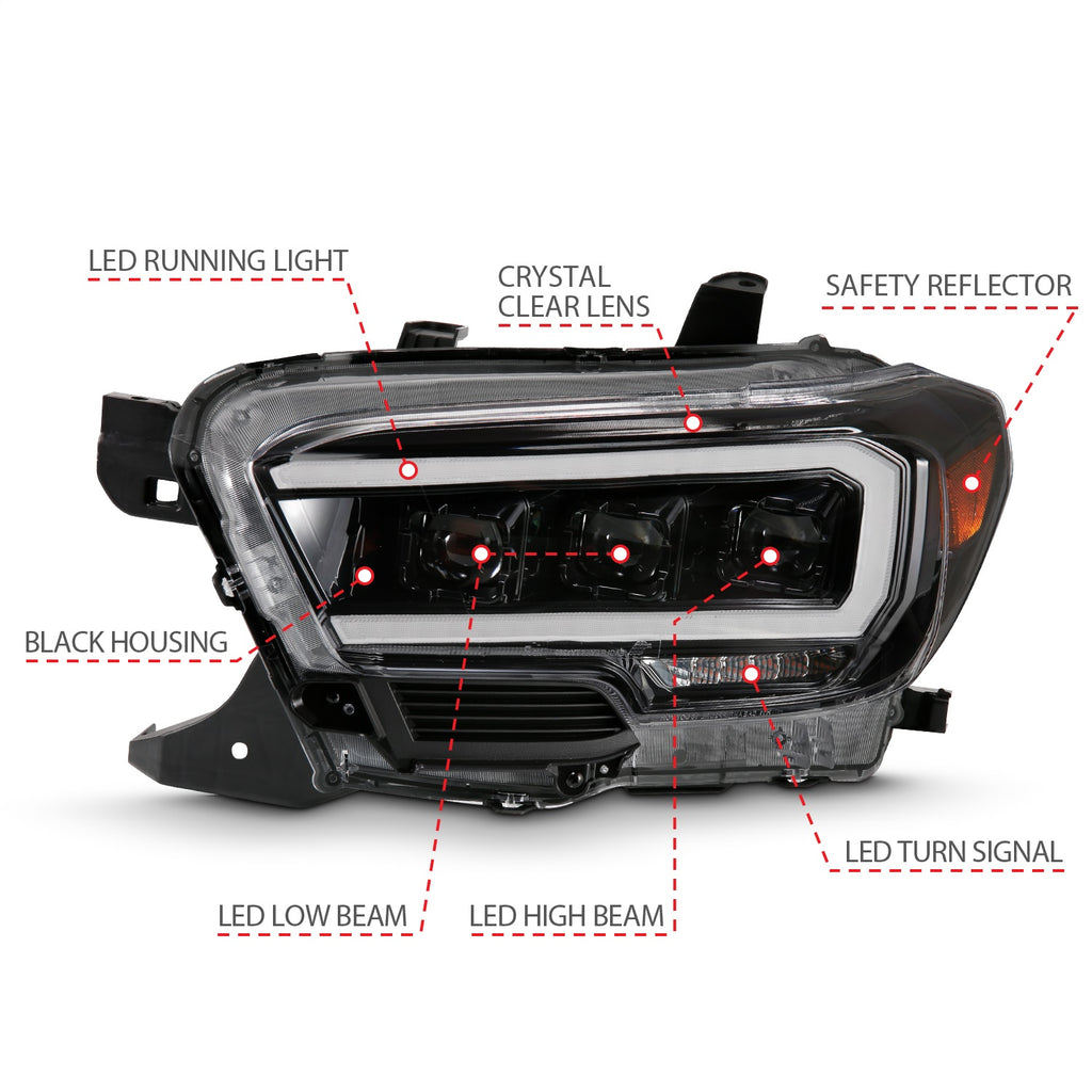 Anzo USA 111496 LED Projector Headlight Fits 16-22 Tacoma