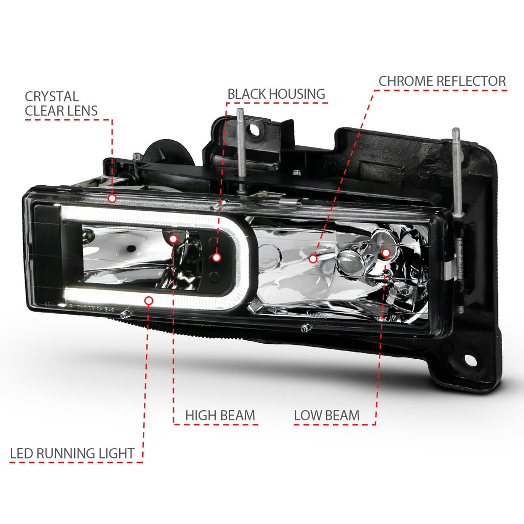 Anzo USA 111498 Crystal Headlight Set