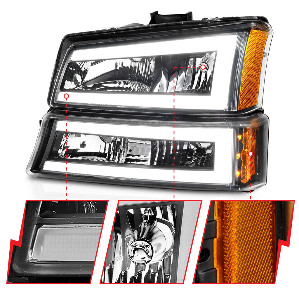 Anzo USA 111501 Crystal Headlight Set