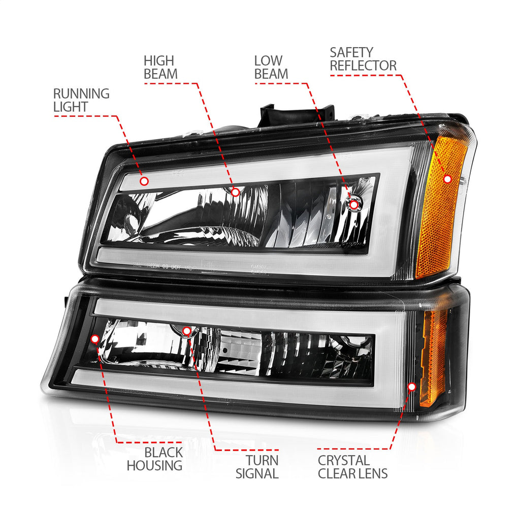 Anzo USA 111501 Crystal Headlight Set