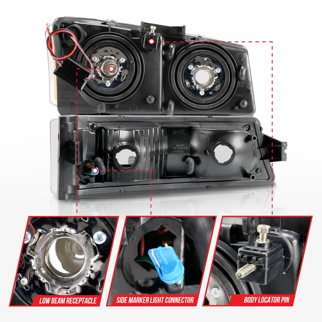 Anzo USA 111501 Crystal Headlight Set