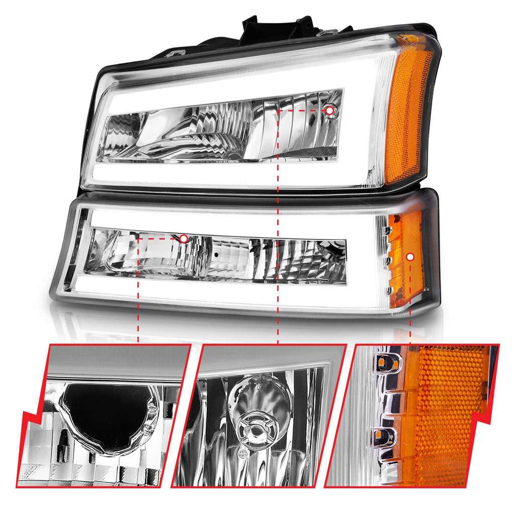 Anzo USA 111502 Crystal Headlight Set