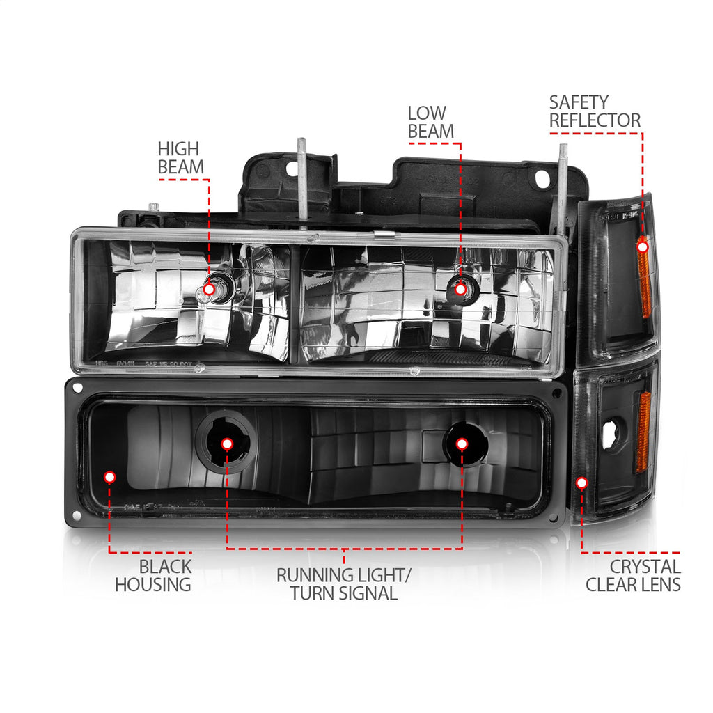 Anzo USA 111505 Crystal Headlight Set