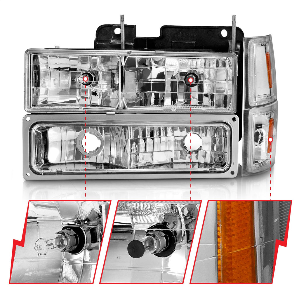 Anzo USA 111506 Crystal Headlight Set